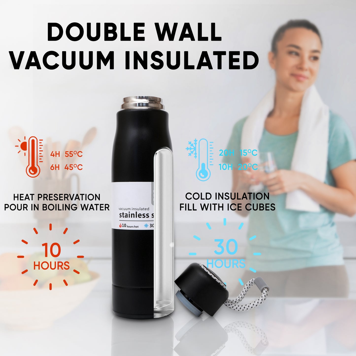 Hydra Rope Water Bottle by Bento Bliss - 510 ml