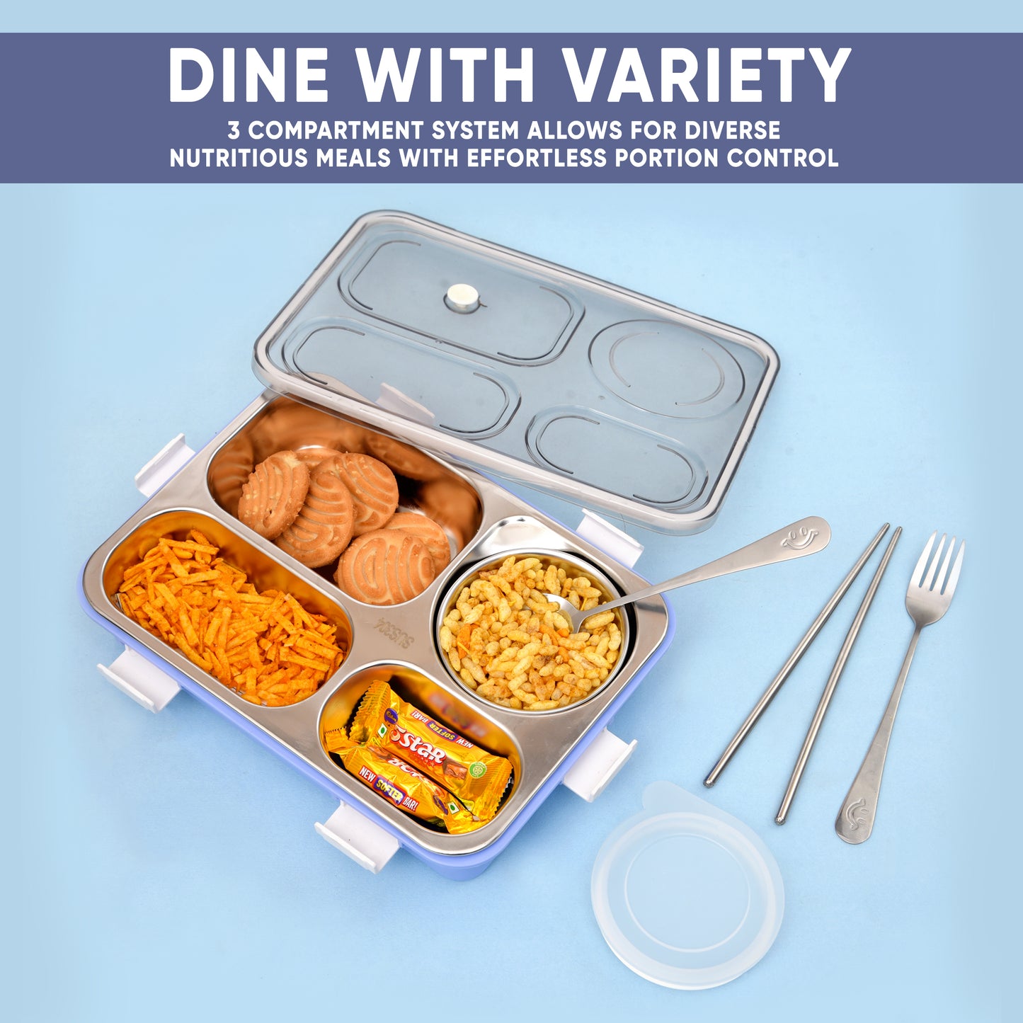 Blushy Meal Lunch Box – 4 Compartment Lunch Box