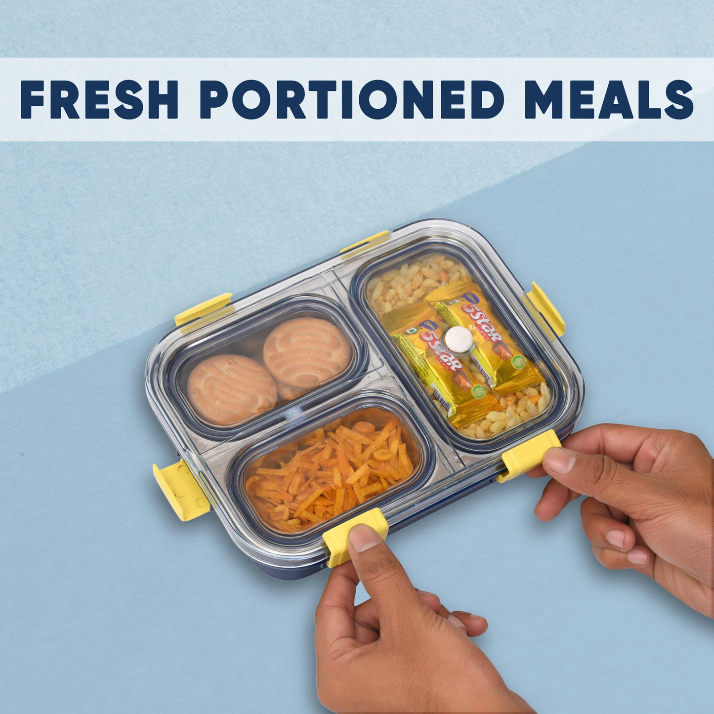 Bento Bliss Lunch Box - 3 Compartment (100% Leak Proof)