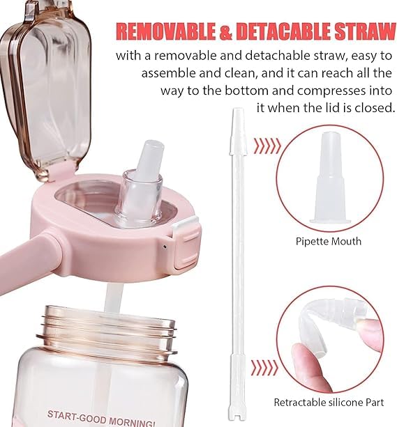 Bento Bliss UltraSip 2L Motivational Bottle – Time Marker & Carry Strap