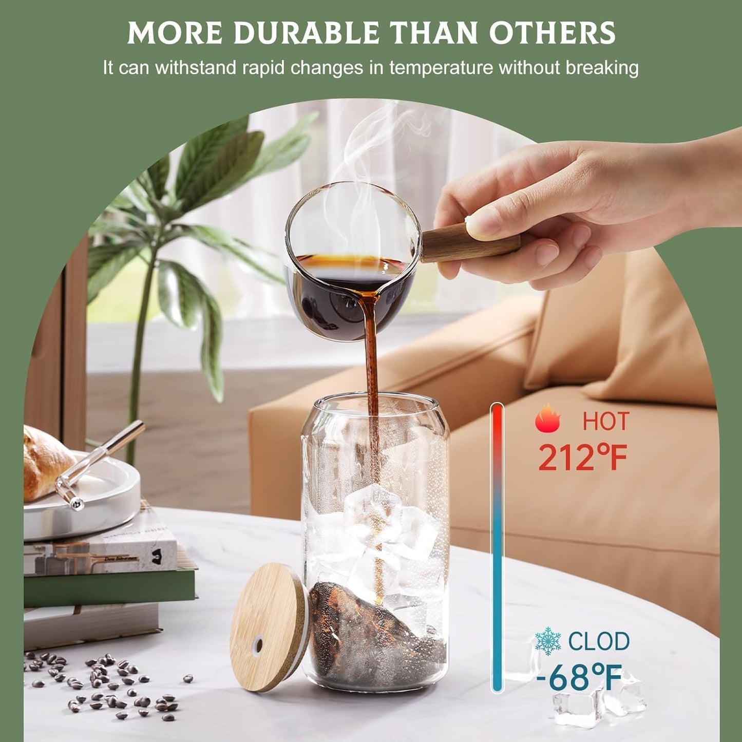 Glass Coffee Tumbler Set of 4 by Bento Bliss | Eco-Friendly & Stylish Mug