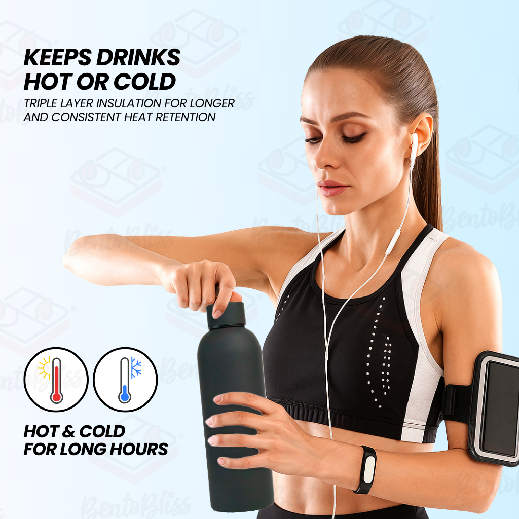 Bento Bliss Water Bottle, got and cold, 24 hrs hot and cold, fresh, cool, amazing, eco-friendly